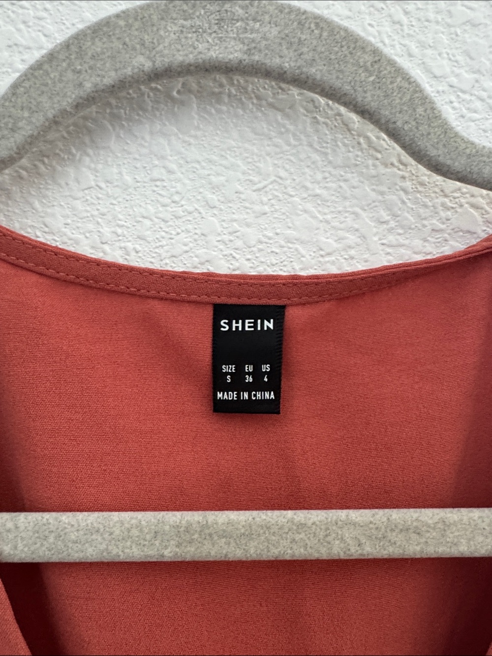 SHEIN Rust Red Button-Front Ruffle Sleeve V-Neck Top - Picture 2 of 3